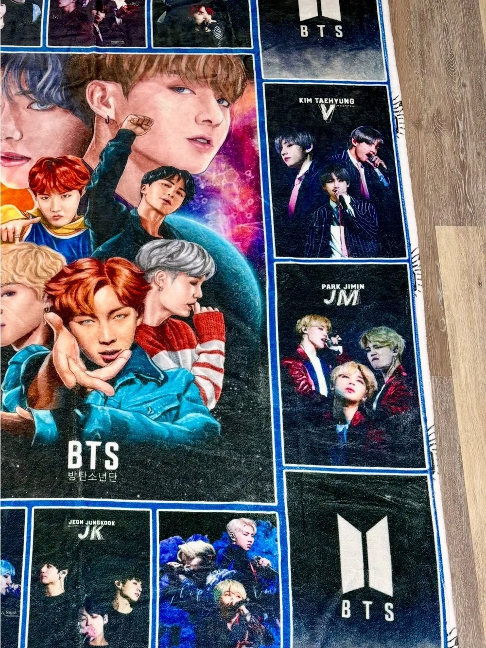 BTS Graphic Eras Large Fleece Blanket NWOT Bangtan Sonyeondan 7